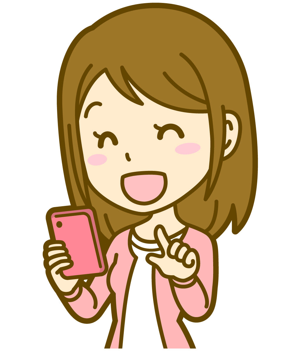 スマホを持つ女性