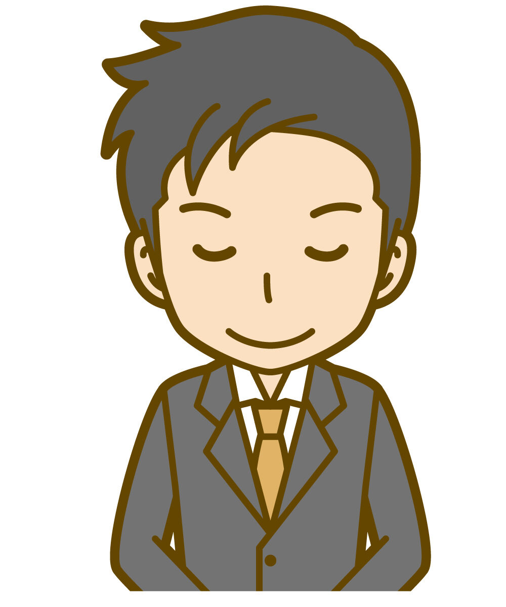 お辞儀する男性会社員